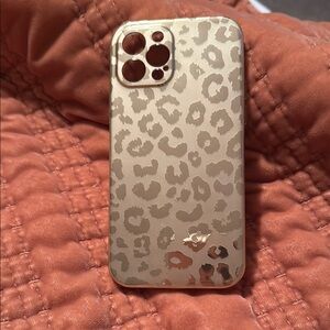 Leopard Print Gold Phone Case 12 Pro